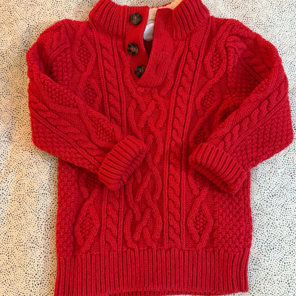 Gap Kids 3T Cozy Red Cable Knit Sweater - FIRM PRICE